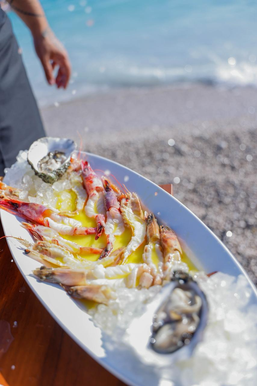Fresh seafood platter by the sea at Soleil